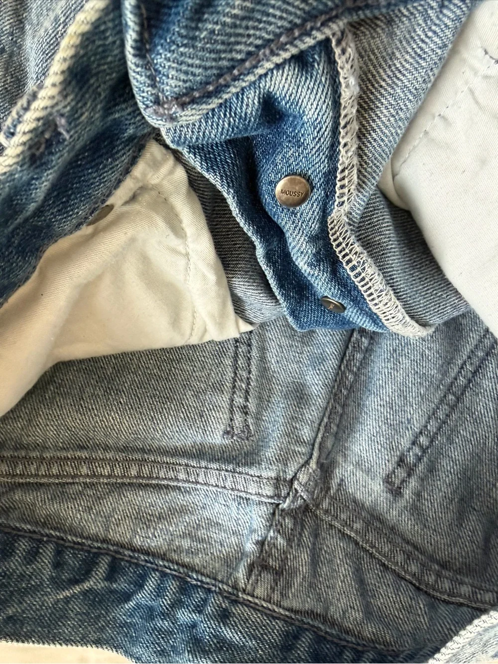 Moussy classic High-Rise 4 buttons Denim Women's Shorts - Light Blue